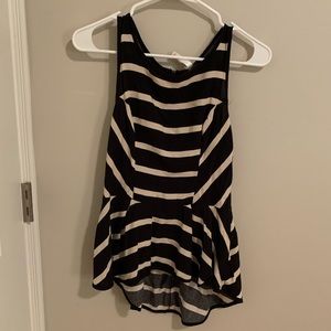 Striped Sleeveless Peplum Top